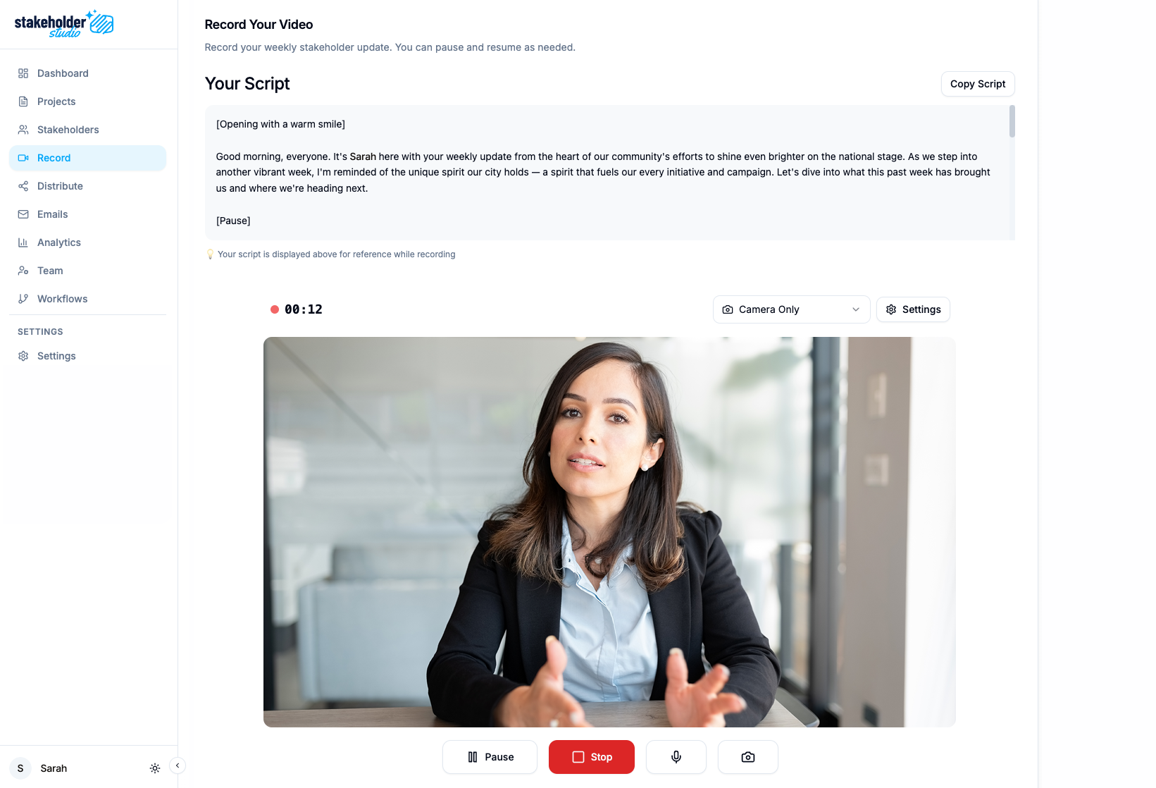 Stakeholder Studio Platform Preview